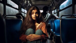 চলন্ত বাসে কলেজছাত্রী