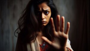 শিশুর গলায় ছুরি ধরে মাকে